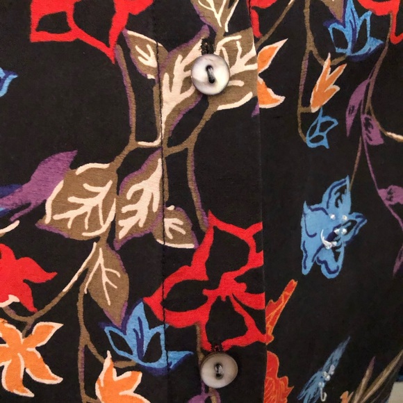 French Laundry Black Floral Silk Women’s Button Down - Picture 5 of 12